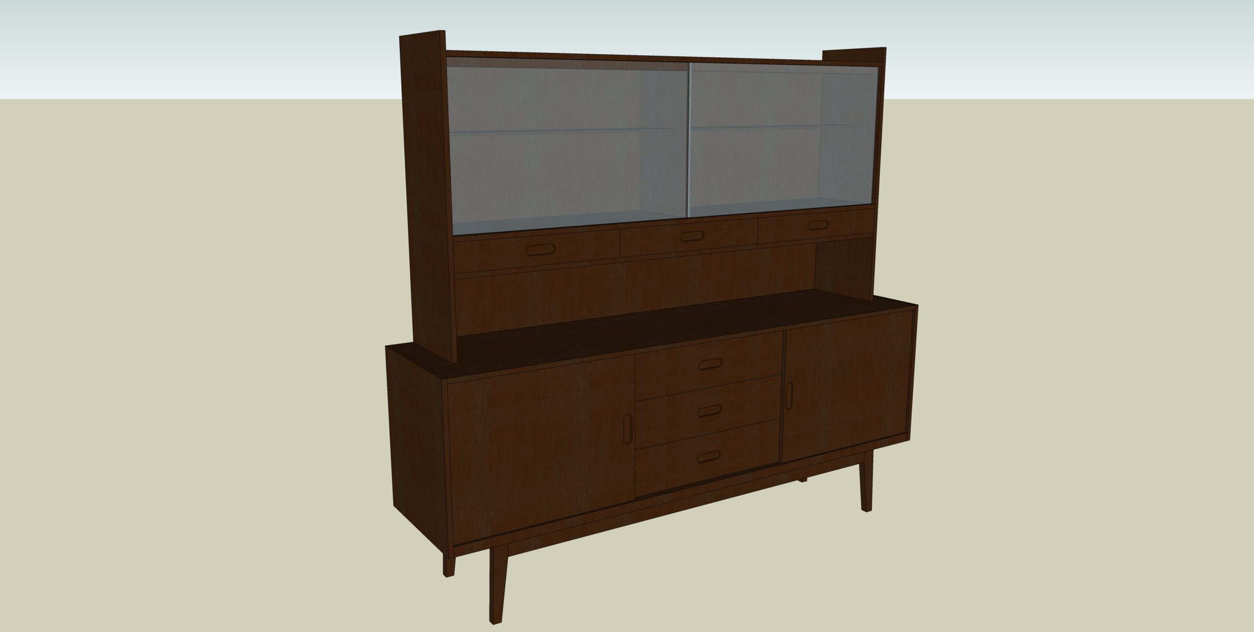 Mid-Century Sideboard Hutch